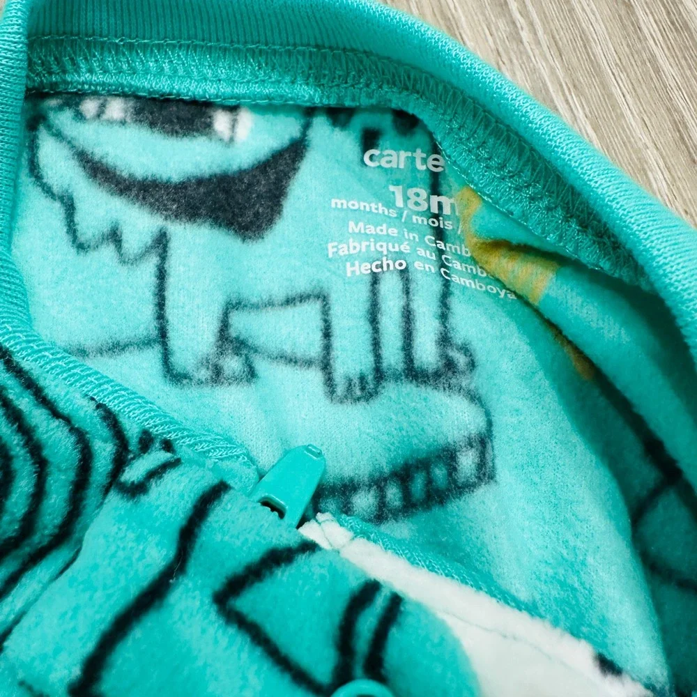 Carters Just One You 18M Baby Boy Footed Pajamas‎ Bundle 3pk Dinosaur Crocodile